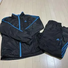 adidas セットアップ ジャージ ブラック ブルー
