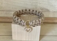 パラコードチョーカー（ベージュ・ハート）