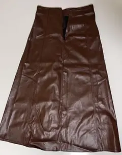 【着用画像・サイズ表有り】ロングスカート　ブラウンスカート　カジュアルレディース