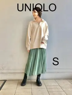 プロフ必UNIQLOシフォンプリーツスカートS良品かわいい♪重宝