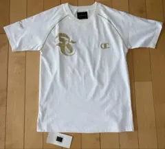 DRESSCAMP × Champion TシャツSホワイト×ゴールド タグ付