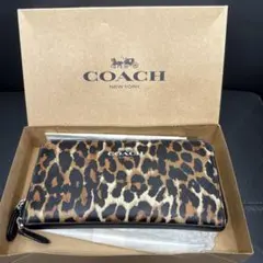 COACH 長財布 レオパード柄 ラウンドファスナーのサムネイル