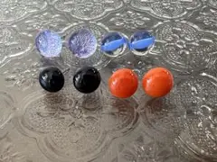 ガラスのピアスセット53サージカルステンレスシルバー