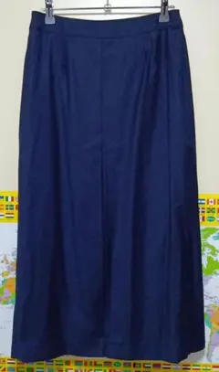 YORK LAND ネイビー プリーツ ロングスカート