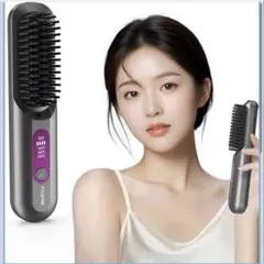 ヒートブラシ コードレス ヘアアイロン ストレートブラシ マイナスイオン
