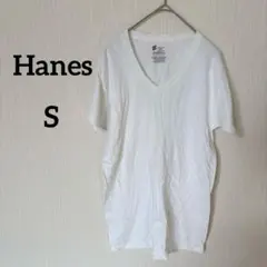 1点もの✨Hanes 【S】ホワイト 白 Vネック Tシャツ 半袖 メンズ