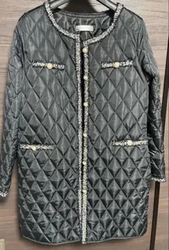【最終SALE⚠️】ノーカラーキルティングコート 黒