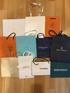 ショップ袋セット（Dior, HERMES, Tiffany など)