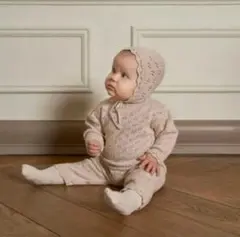 bebe oragnic ボンネット ロンパース bebe organic】ボンネット ロンパース 80 - メルカリ