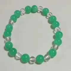 クリソプレーズ　水晶　天然石ブレスレット
