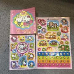 ハローキティ　ミニメモ帳　+　シール　平成レトロ