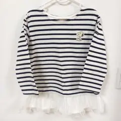 プティマイン スヌーピーコラボ ストライプ 長袖カットソー