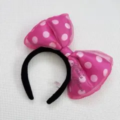ミニーマウス風カチューシャ 水玉ピンク