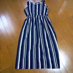 ストライプ　ワンピース　ノースリーブ　ロング　インナー　ファッション