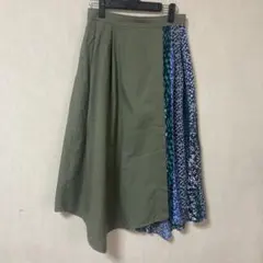 ナチュラルビューティーベーシック 切替アシンメトリーフレアスカート M