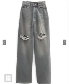 GRL ダメージデニムワイドパンツ[qu67]