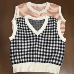 ニットベスト 2点セット Vネック