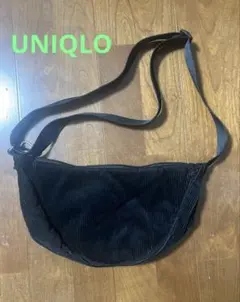 【UNIQLO】コーデュロイ ブラック ショルダーバッグ