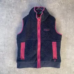 Columbia フリースベスト　ネイビー　ピンク　Sサイズ レディース