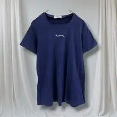 MIKI HOUSE 半袖Tシャツ ロゴ刺繍 紺 M 日本製 綿100 春夏のサムネイル