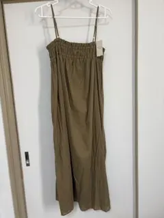 Samansa Mos2 キャミワンピース カーキ フリーサイズ