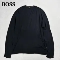 美品✨BOSS Vネック サマー セーター 薄手 XL ブラックのサムネイル