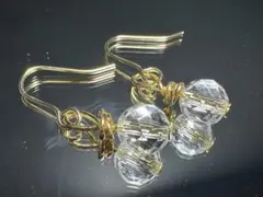 水晶ゴールドピアス 開運 願望成就