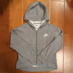 ナイキ NIKE フルジップ パーカー 裏起毛 グレー 女の子 M 145cm