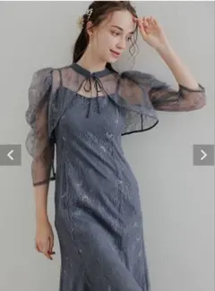 Dorry Doll ボレロレイヤードレースドレス　ブルー　short