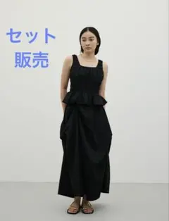 スタイルミキサー デニム ペプラム ノースリーブ オールインワン