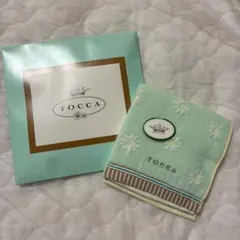 新品／未使用　TOCCA タオルハンカチ ミントグリーン 花柄