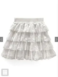 GRL インパン裏地付花柄レースフリルミニスカート[gn435] オフホワイト