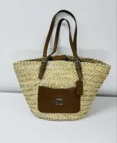 COACH ストローバッグ ラージトートバッグ カゴバッグ コーチ かご