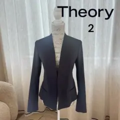 Theory テーラードジャケット ノーカラー ブラック サイズ2 Sのサムネイル