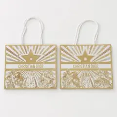 Christian Dior ショップ袋 2枚セット ゴールドのサムネイル