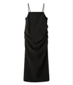 サイドタックキャミワンピース　黒　emmi