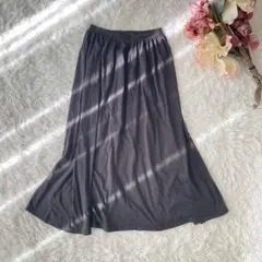 ドレスキップ　ロングフレアスカート（L）ダークグレー系のサムネイル