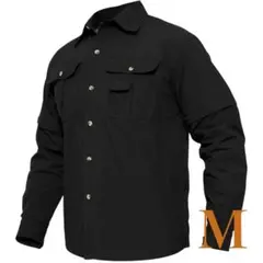 2WAY アウトドア シャツ メンズ ミリタリーシャツ　裏メッシュ　M ブラック