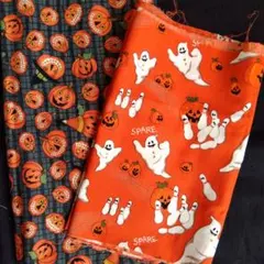 ハロウィン柄 生地 はぎれ 2枚セット