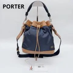 PORTER ポーター ショルダーバッグ ハンドバッグ 2way 巾着 ネイビー
