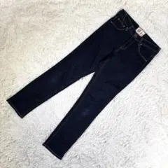 美品✨シーセブンティーン【M相当】ストレートデニムパンツ 濃紺 美脚 脚長