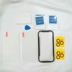 iPhone14 Pro用　2+2枚セット　ガイド枠付き  強化ガラス フィルム