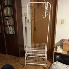 ハンガーラック スチール製 70×40×180cm 4段 キャスター バスケット 