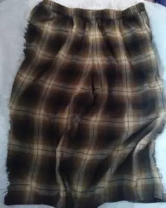 大きいサイズ チェック柄ワイドパンツ4L