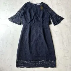 新品　LACE LADIES ネイビー 総レースワンピース 2XL オケージョン