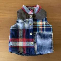 ネイビー系チェック柄ベスト 95cm