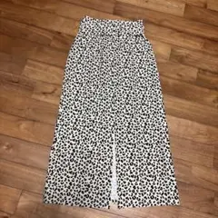 ベルト付きヒョウ柄ロングスカート