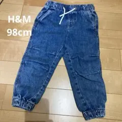H&M キッズ　デニムジョグパンツ　98cm
