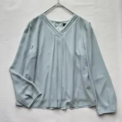 リフレクト Reflect シフォンブラウス M ミントグリーン Vネック 長袖のサムネイル