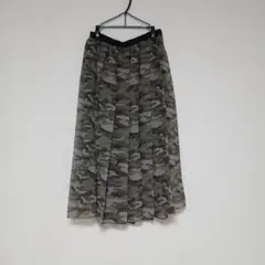 迷彩柄 シフォン プリーツスカートのサムネイル